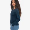 Camiseta de manga larga orgánica para mujer - Azul marino