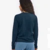Camiseta de manga larga orgánica para mujer - Azul marino