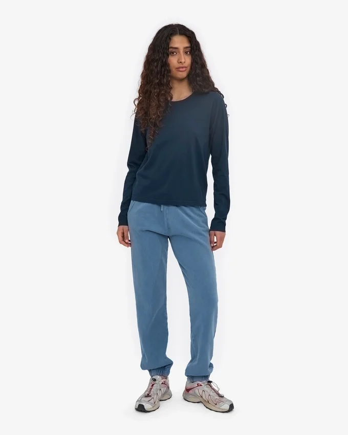 Camiseta de manga larga orgánica para mujer - Azul marino