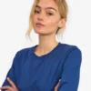 Camiseta de manga larga orgánica para mujer - Azul marino