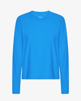 Camiseta de manga larga orgánica para mujer - Azul Pacífico