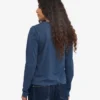 Camiseta de manga larga orgánica para mujer - Azul petróleo
