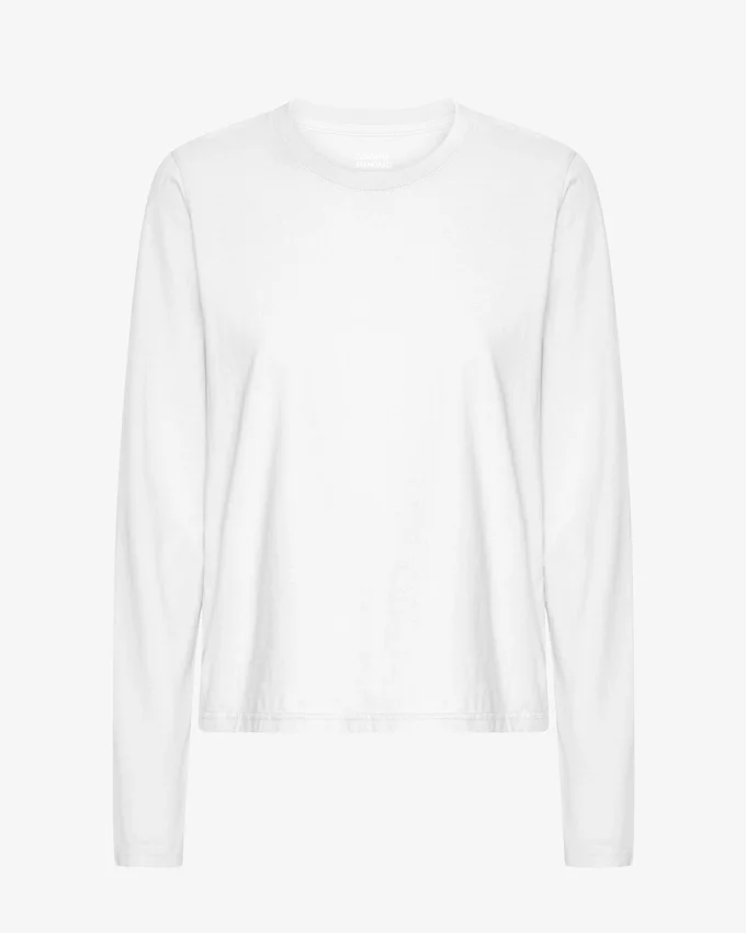 Camiseta de manga larga orgánica para mujer - Blanco óptico