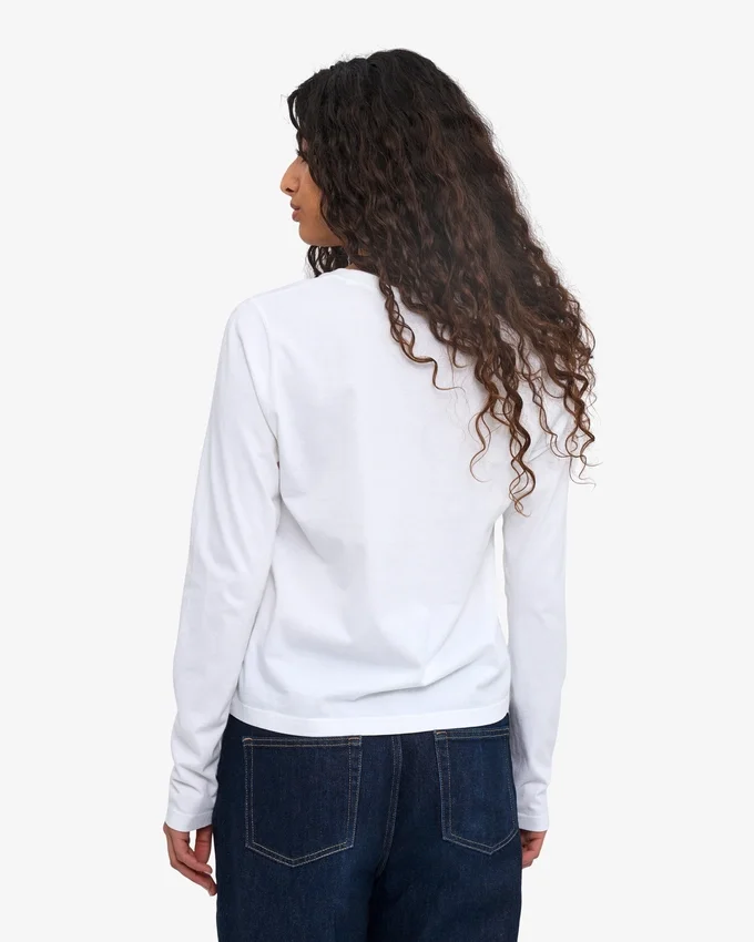 Camiseta de manga larga orgánica para mujer - Blanco óptico