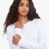 Camiseta de manga larga orgánica para mujer - Blanco óptico