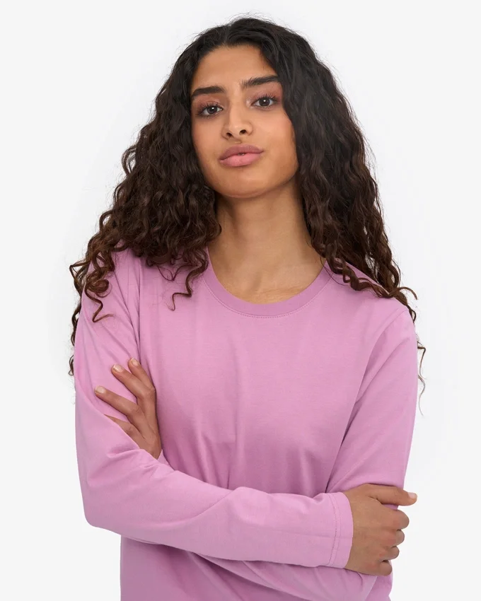 Camiseta de manga larga orgánica para mujer - Flor de cerezo