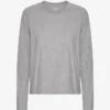 Camiseta de manga larga orgánica para mujer - Gris jaspeado