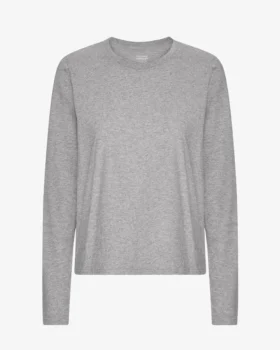 Camiseta de manga larga orgánica para mujer - Gris jaspeado
