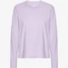 Camiseta de manga larga orgánica para mujer - Lavanda suave