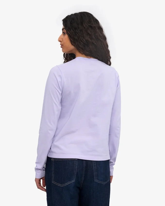 Camiseta de manga larga orgánica para mujer - Lavanda suave