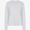 Camiseta de manga larga orgánica para mujer - Mezcla de nieve