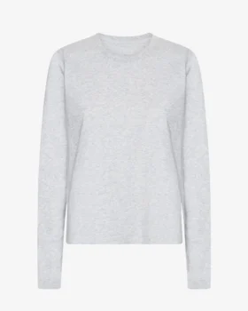 Camiseta de manga larga orgánica para mujer - Mezcla de nieve