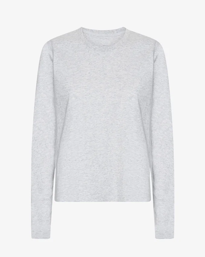 Camiseta de manga larga orgánica para mujer - Mezcla de nieve