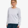 Camiseta de manga larga orgánica para mujer - Mezcla de nieve
