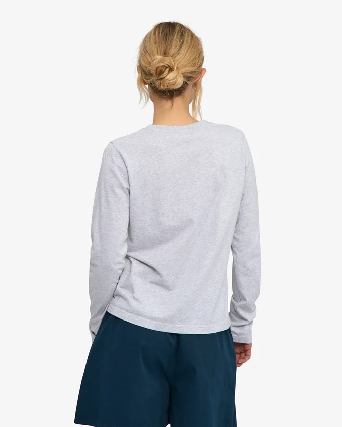 Camiseta de manga larga orgánica para mujer - Mezcla de nieve