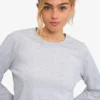 Camiseta de manga larga orgánica para mujer - Mezcla de nieve