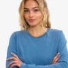 Camiseta de manga larga orgánica para mujer - Índigo descolorido