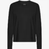 Camiseta de manga larga orgánica para mujer - Negro intenso