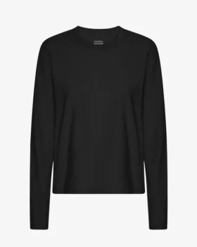 Camiseta de manga larga orgánica para mujer - Negro intenso