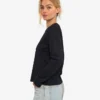 Camiseta de manga larga orgánica para mujer - Negro intenso