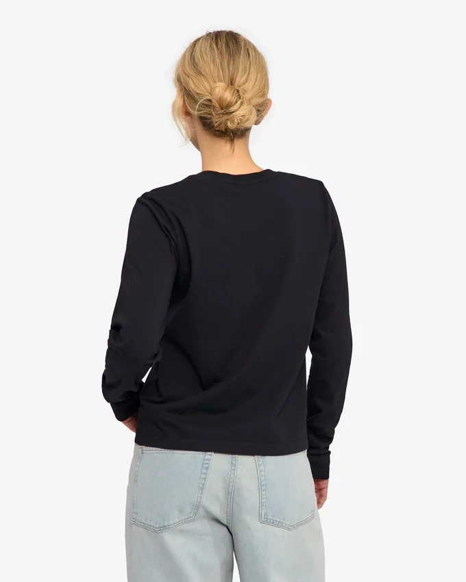 Camiseta de manga larga orgánica para mujer - Negro intenso
