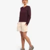 Camiseta de manga larga orgánica para mujer - Rojo sangre