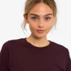 Camiseta de manga larga orgánica para mujer - Rojo sangre