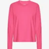 Camiseta de manga larga orgánica para mujer - Rosa chicle