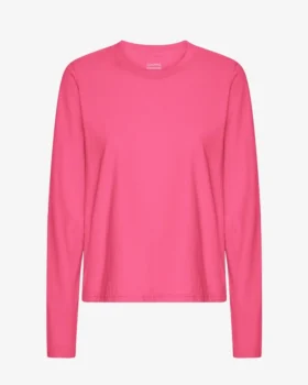 Camiseta de manga larga orgánica para mujer - Rosa chicle