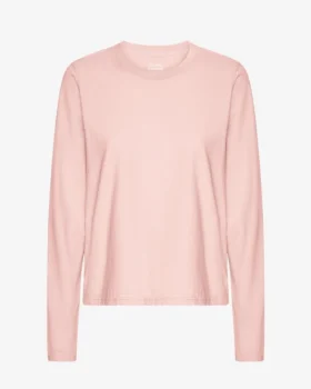 Camiseta de manga larga orgánica para mujer - Rosa descolorido
