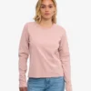 Camiseta de manga larga orgánica para mujer - Rosa descolorido