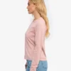 Camiseta de manga larga orgánica para mujer - Rosa descolorido