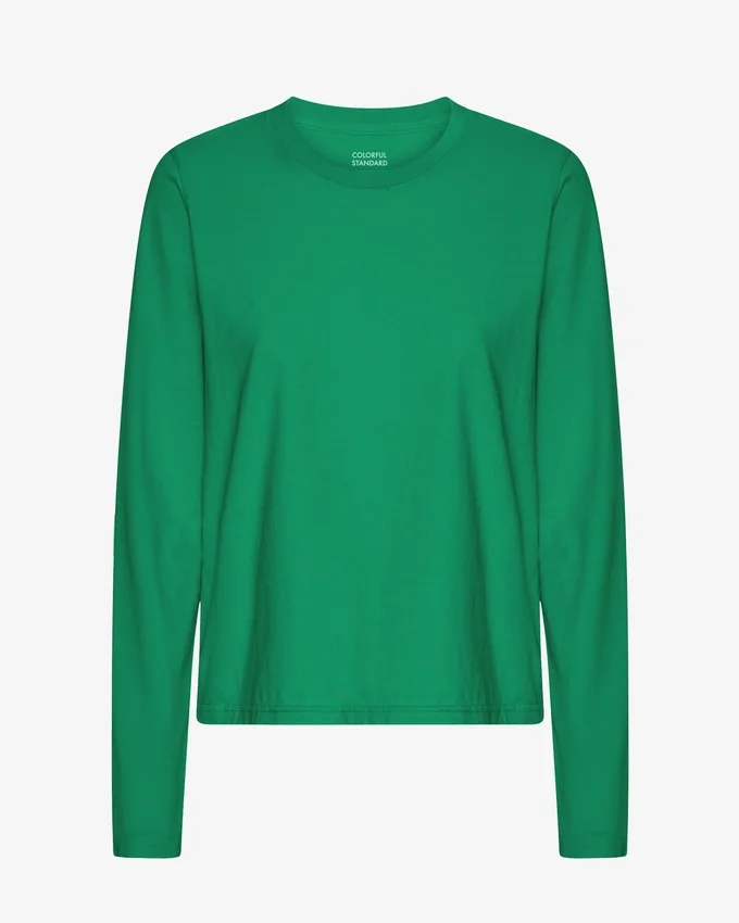 Camiseta de manga larga orgánica para mujer - Verde Kelly