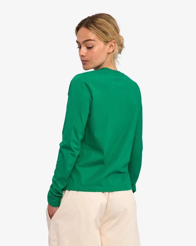 Camiseta de manga larga orgánica para mujer - Verde Kelly