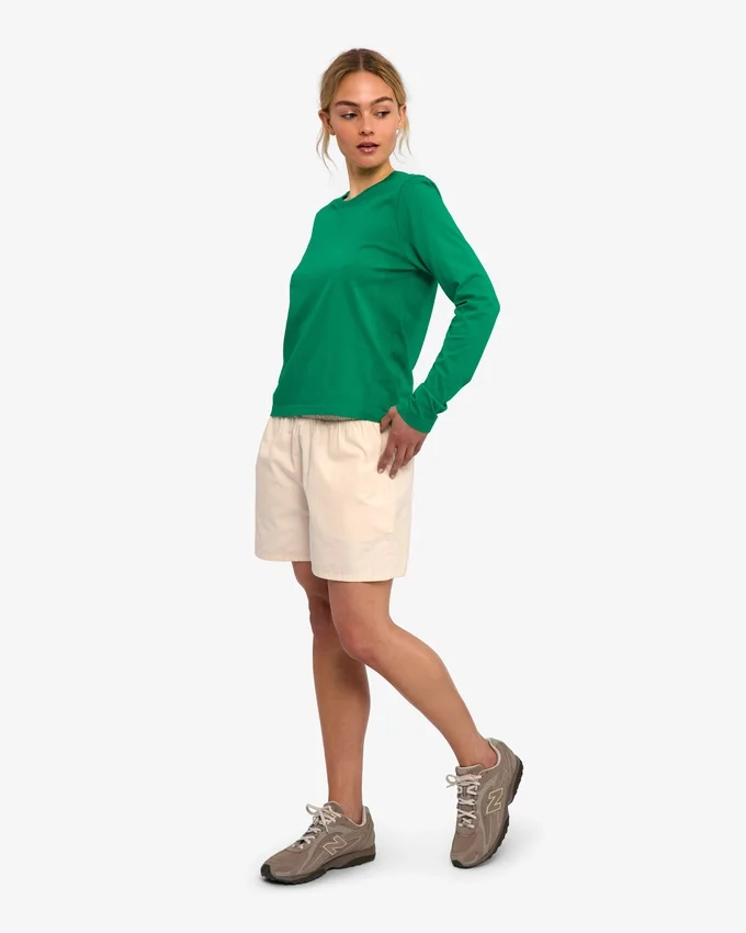 Camiseta de manga larga orgánica para mujer - Verde Kelly