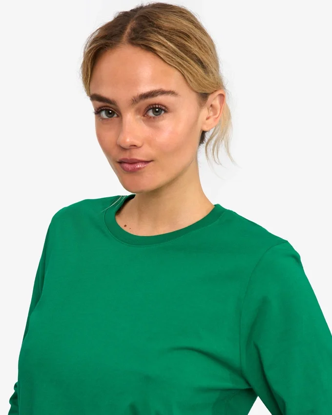 Camiseta de manga larga orgánica para mujer - Verde Kelly
