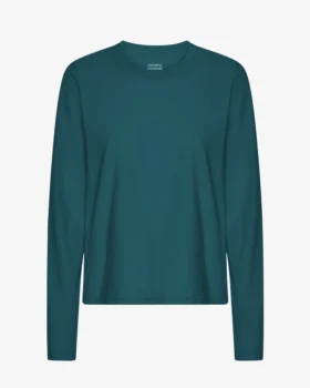Camiseta de manga larga orgánica para mujer - Verde océano