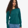Camiseta de manga larga orgánica para mujer - Verde océano