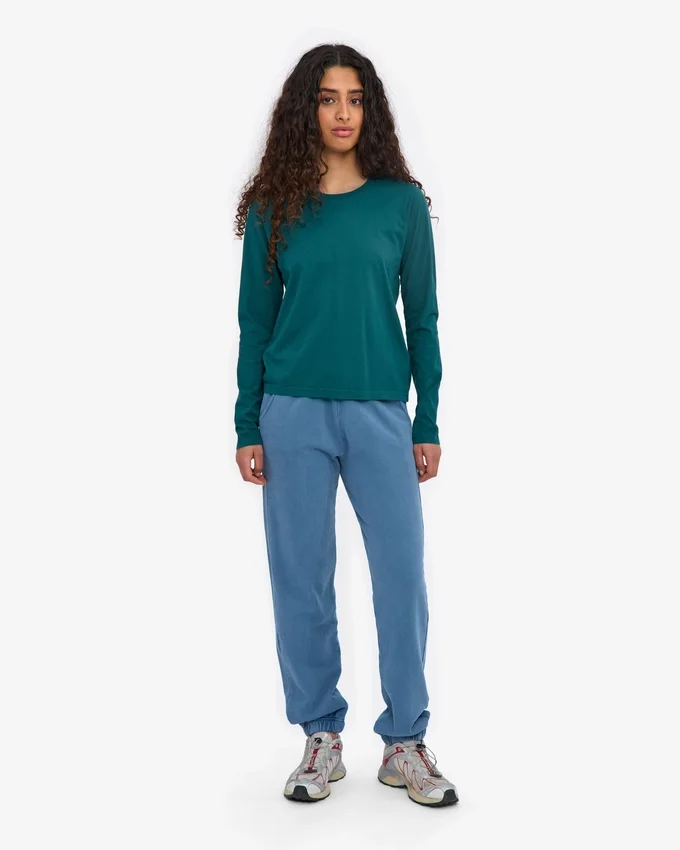 Camiseta de manga larga orgánica para mujer - Verde océano