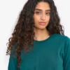 Camiseta de manga larga orgánica para mujer - Verde océano