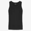 Camiseta de tirantes de canalé orgánica - Negro intenso