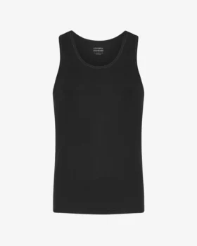 Camiseta de tirantes de canalé orgánica - Negro intenso