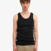Camiseta de tirantes de canalé orgánica - Negro intenso