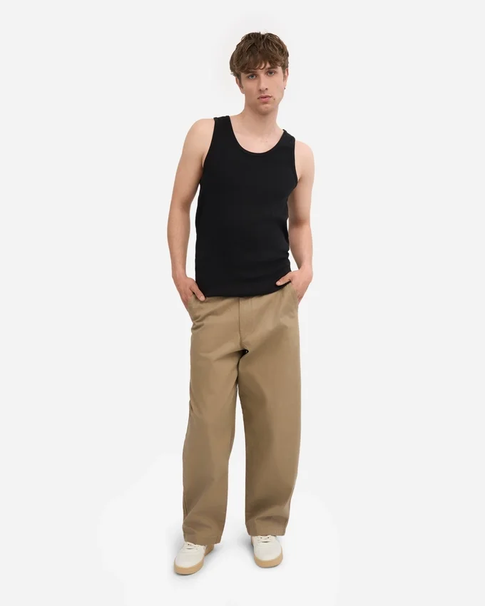 Camiseta de tirantes de canalé orgánica - Negro intenso
