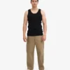 Camiseta de tirantes de canalé orgánica - Negro intenso