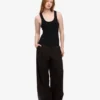 Camiseta de tirantes de canalé orgánica para mujer - Negro intenso