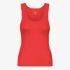 Camiseta de tirantes de canalé orgánica para mujer - Rojo mandarina