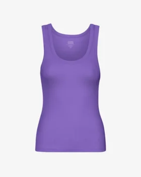 Camiseta de tirantes de canalé orgánica para mujer - Ultravioleta
