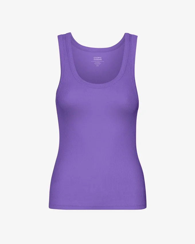 Camiseta de tirantes de canalé orgánica para mujer - Ultravioleta