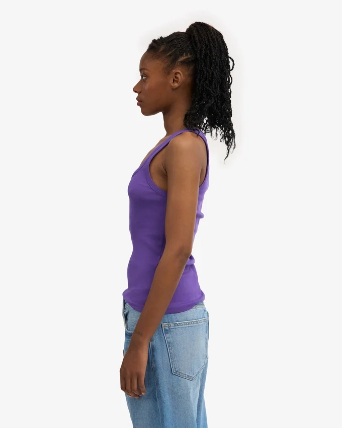 Camiseta de tirantes de canalé orgánica para mujer - Ultravioleta